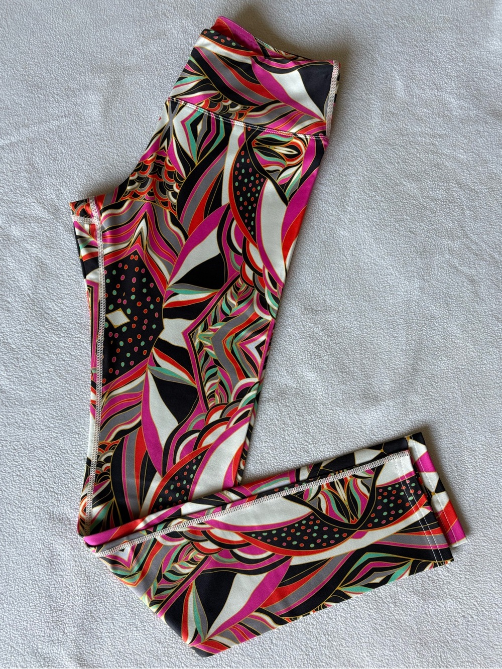 Atasan Activewear Leggings NWT Colorful Abstract Print High Rise Size L - Picture 2 of 7